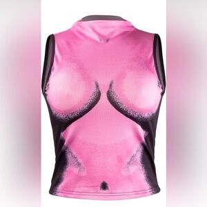 Body Print Crop Top Pink & Black